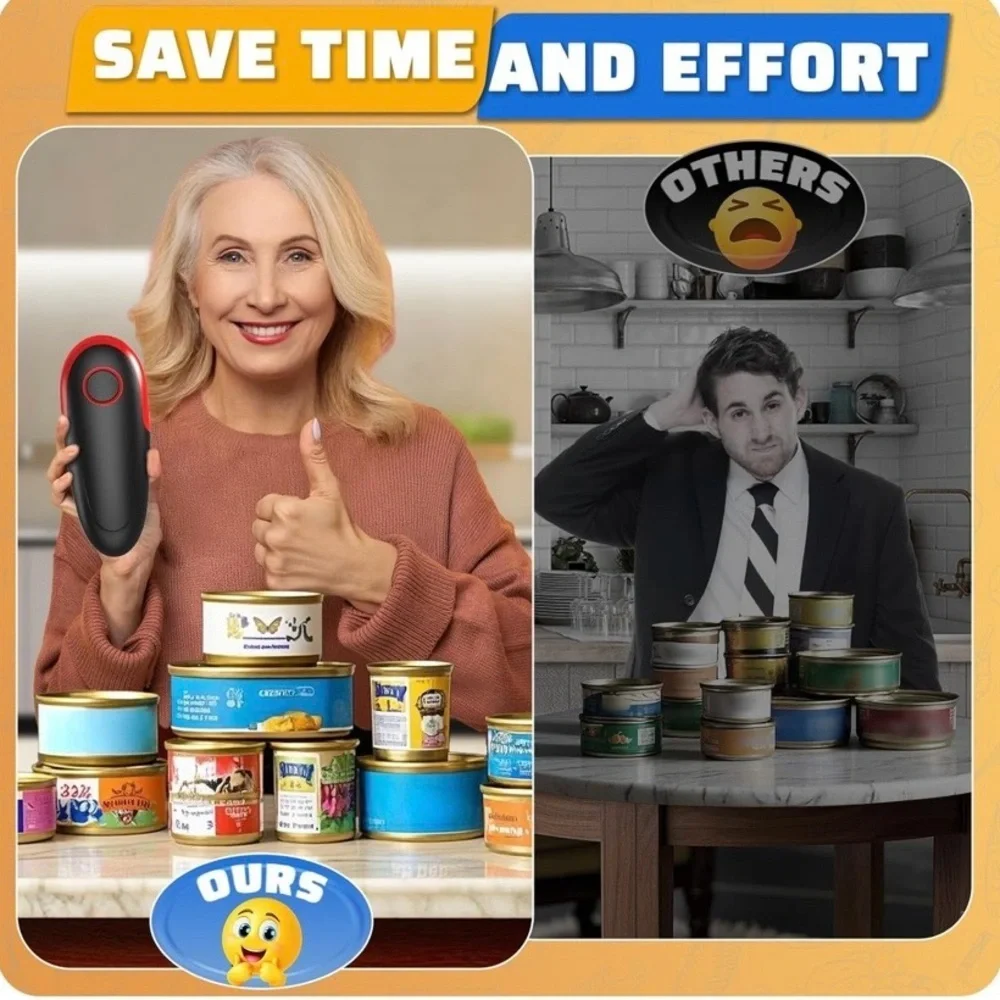 NEW - Electric Can Opener, One-Touch Automatic Can Opener Fits All Can Size